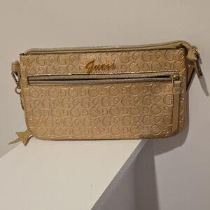 Guess Gold Monogram Clutch